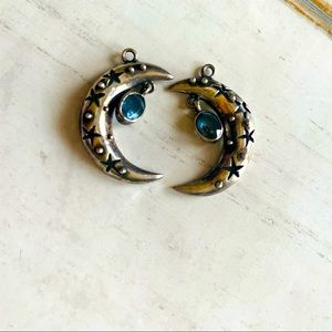 VTG sterling ⭐️ Moon blue Topaz earrings